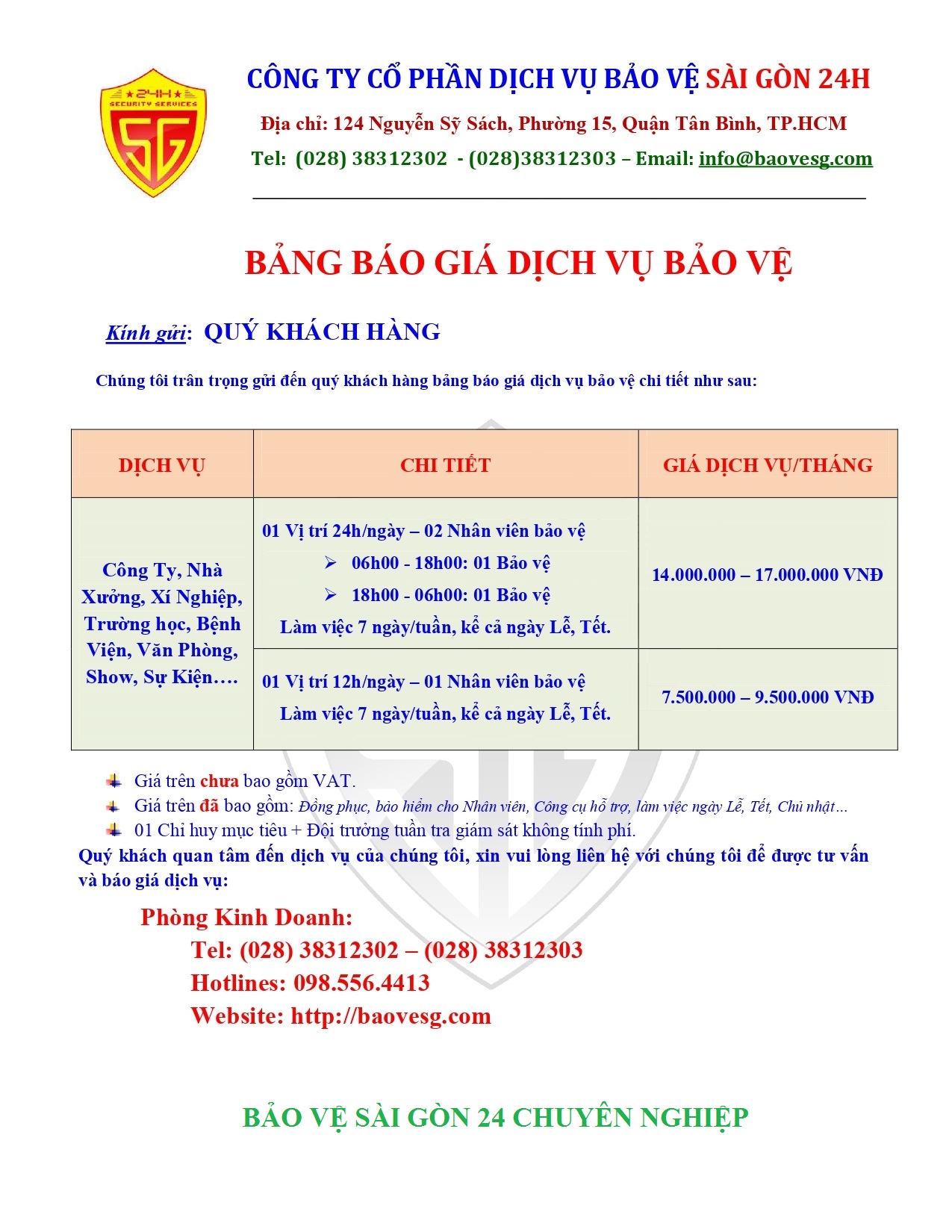 danh sach cac cong ty bao ve o thu duc
